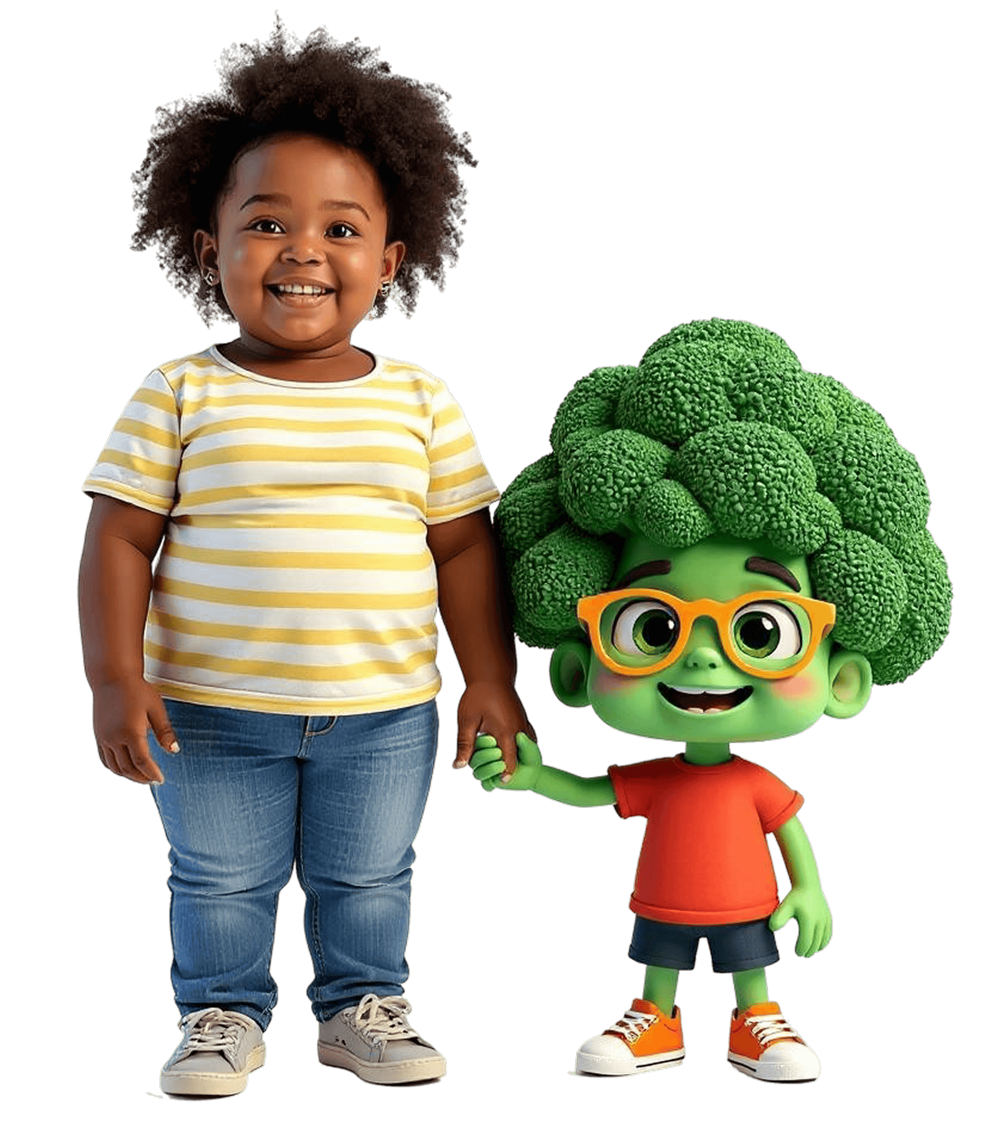 A child and the Nutrizle character together