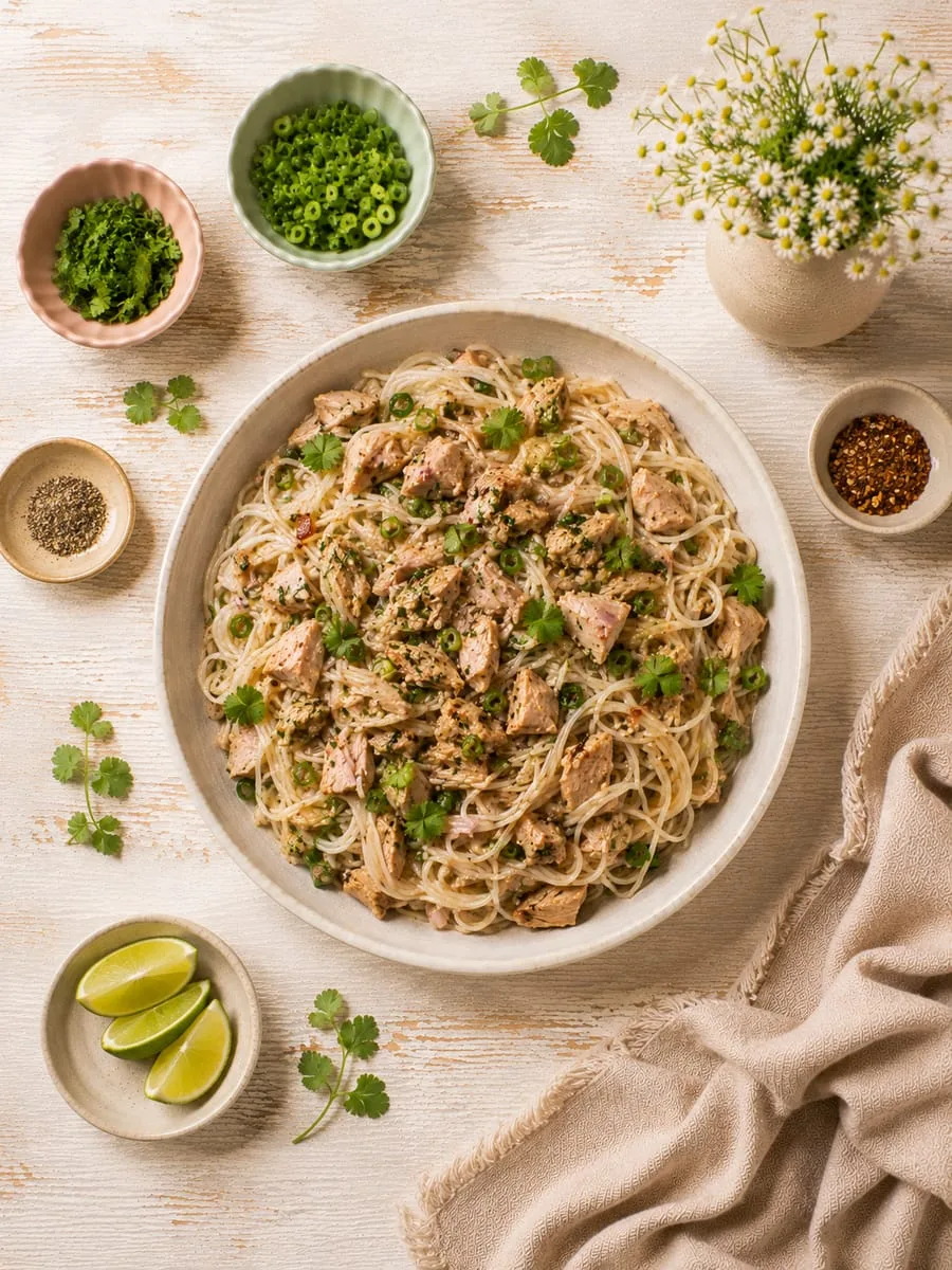 Healthy Tuna with Rice Noodles
