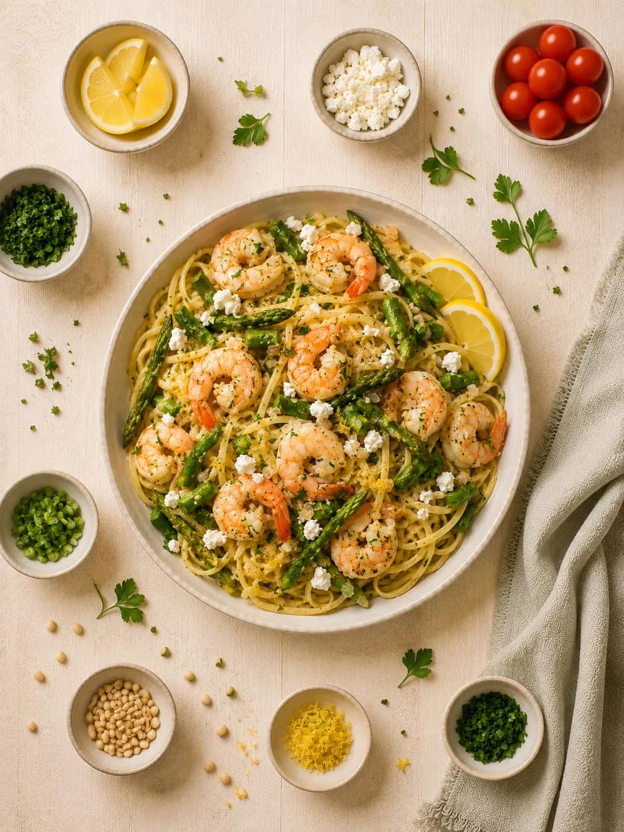 Shrimp and Asparagus Lemon Pasta